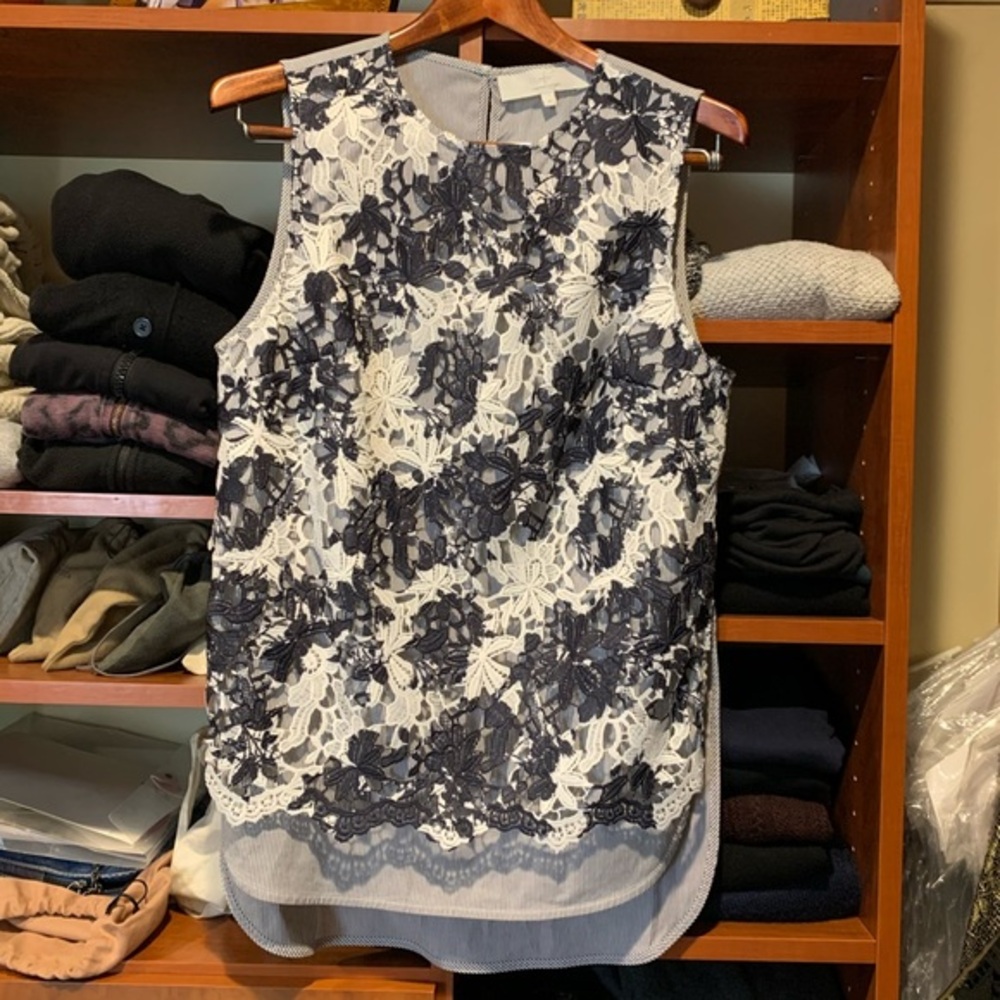 Thakoon Addition Lace and Striped Top - 8